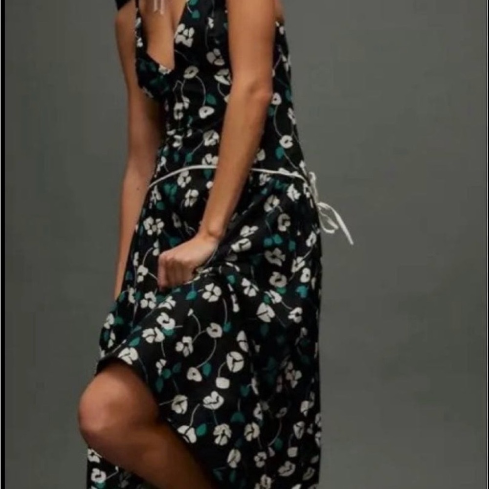 Free People Black Floral Midi Dress